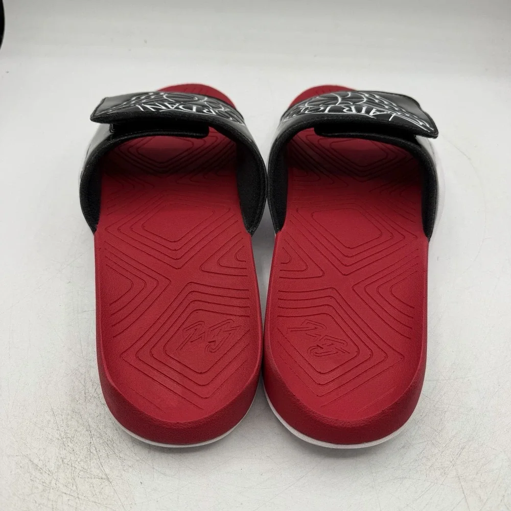 Nike Air Jordan Hydro 7 Slides Mens Sz 9 Black White Red Sandals AA2517-001